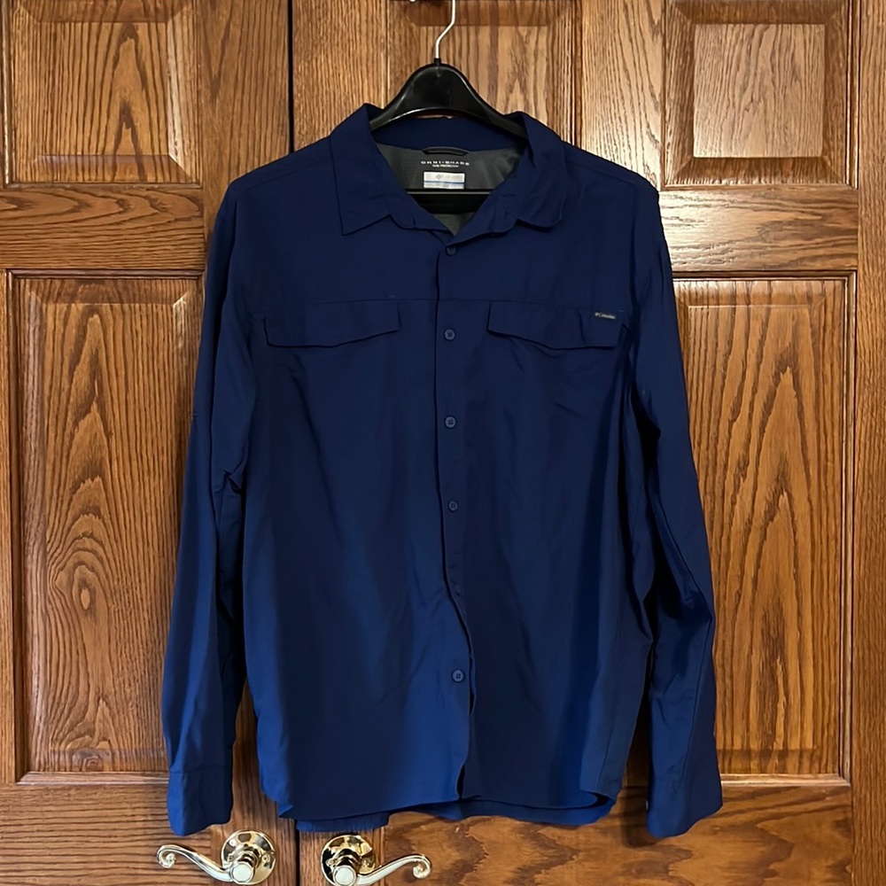 Beautiful blue Columbia sun-protection shirt